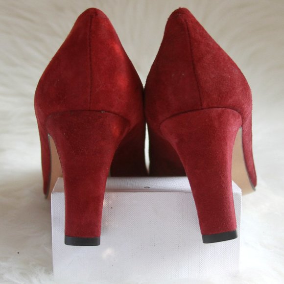 Suede Crimson Pumps - Picture 2 of 6